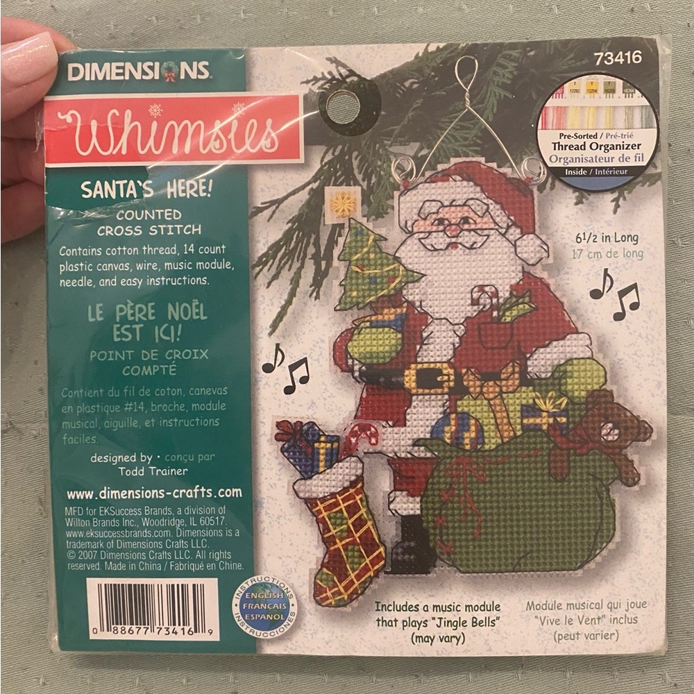 Dimensions Whimsies "Santa's Here!" Counted Cross Stitch Kit - w Music Module